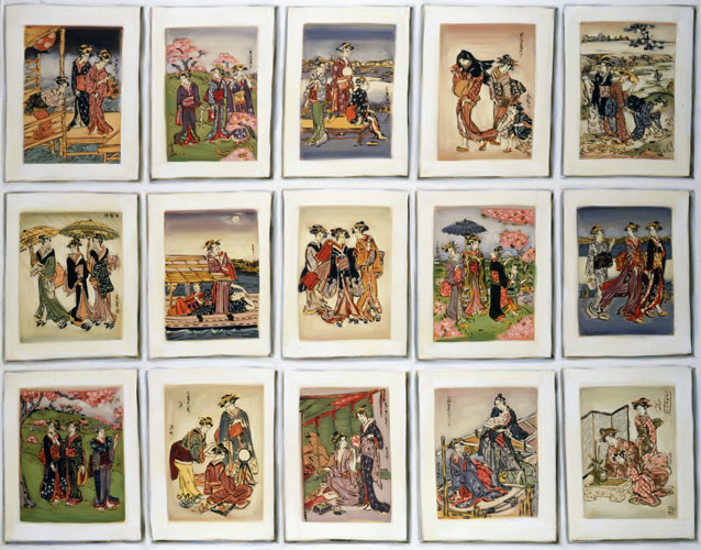 「日本の版画」1987 キャンバスに油彩 個人蔵